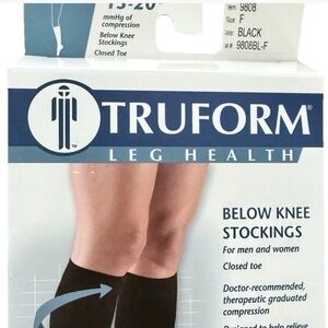 Truform BELOW KNEE BLACK Men Size F Compression Support Socks